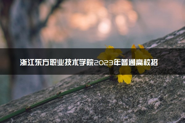 浙江东方职业技术学院2023年普通高校招生章程