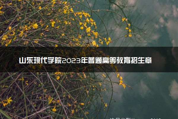 山东现代学院2023年普通高等教育招生章程