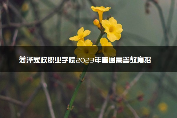 菏泽家政职业学院2023年普通高等教育招生章程