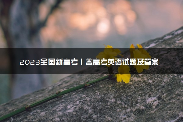 2023全国新高考Ⅰ卷高考英语试题及答案汇总 英语真题解析