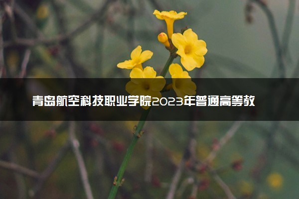 青岛航空科技职业学院2023年普通高等教育招生章程