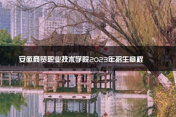 安徽商贸职业技术学院2023年招生章程