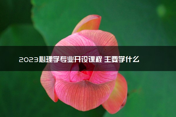 2023心理学专业开设课程 主要学什么