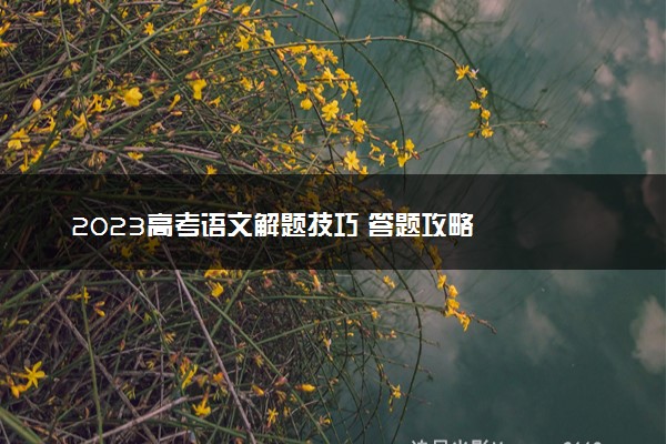 2023高考语文解题技巧 答题攻略
