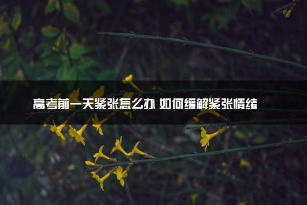 高考前一天紧张怎么办 如何缓解紧张情绪