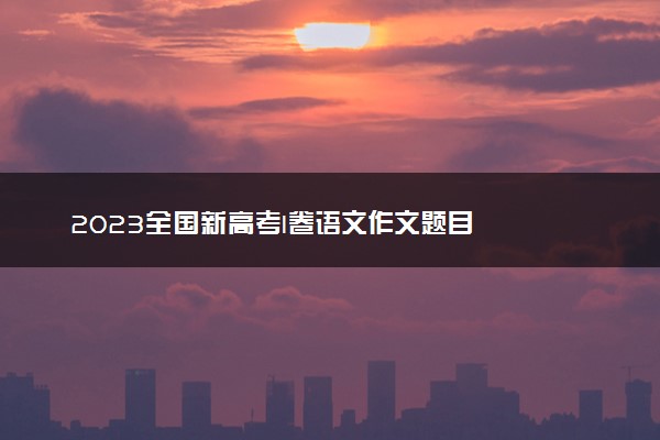 2023全国新高考I卷语文作文题目