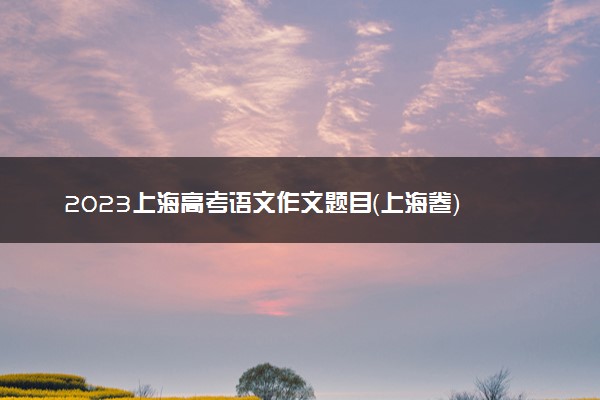 2023上海高考语文作文题目（上海卷）