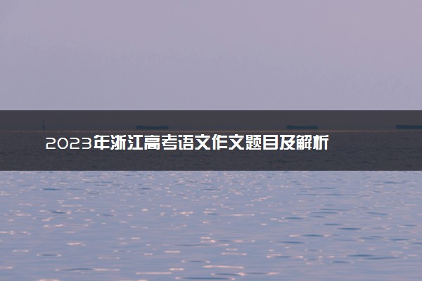 2023年浙江高考语文作文题目及解析