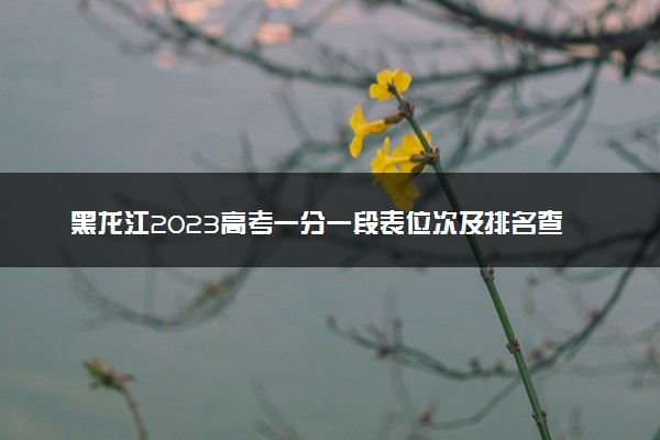 黑龙江2023高考一分一段表位次及排名查询