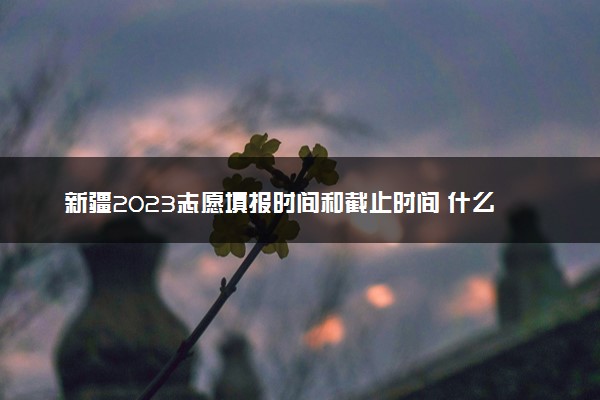 新疆2023志愿填报时间和截止时间 什么时候结束