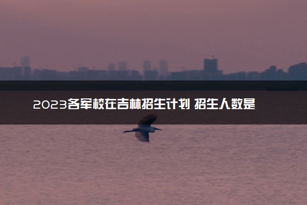 2023各军校在吉林招生计划 招生人数是多少