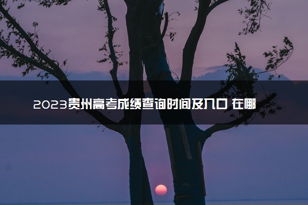 2023贵州高考成绩查询时间及入口 在哪查分