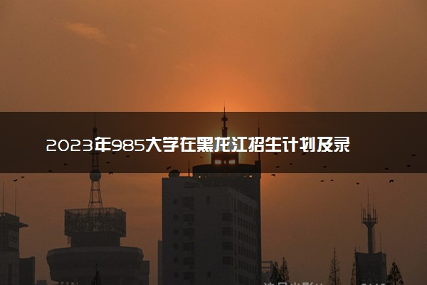 2023年985大学在黑龙江招生计划及录取分数线