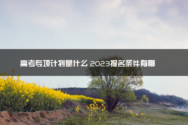 高考专项计划是什么 2023报名条件有哪些