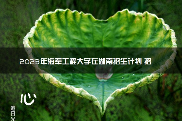 2023年海军工程大学在湖南招生计划 招生专业及人数