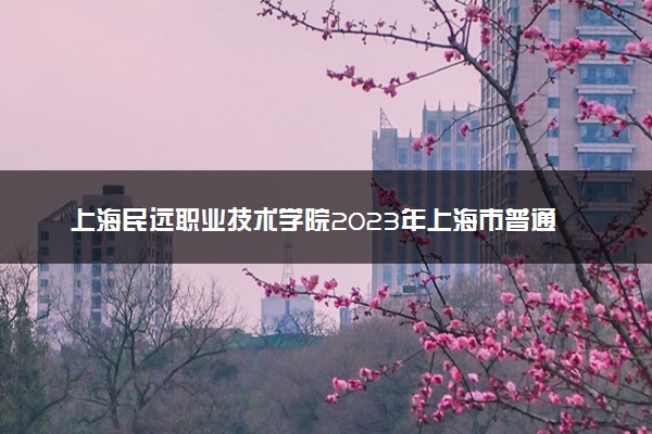 上海民远职业技术学院2023年上海市普通高校招生章程