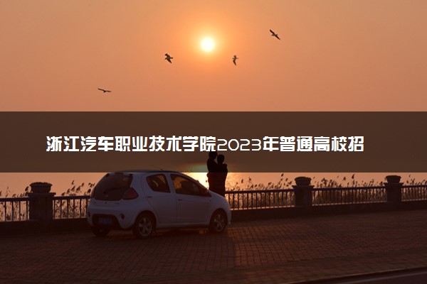 浙江汽车职业技术学院2023年普通高校招生章程