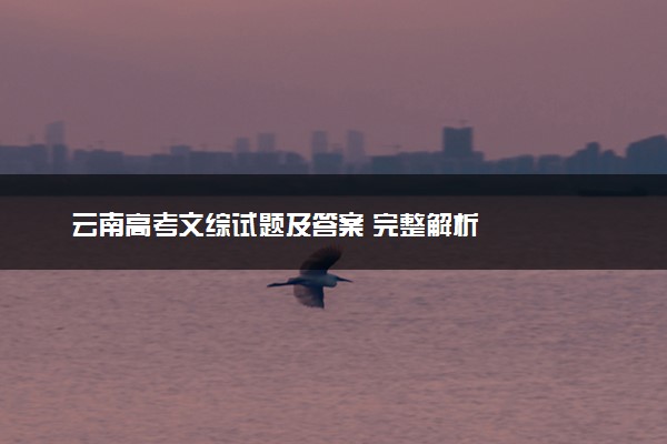云南高考文综试题及答案 完整解析