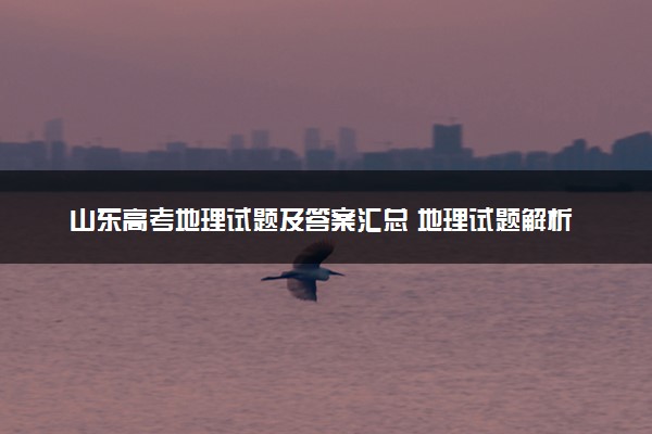 山东高考地理试题及答案汇总 地理试题解析