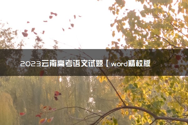 2023云南高考语文试题【word精校版】