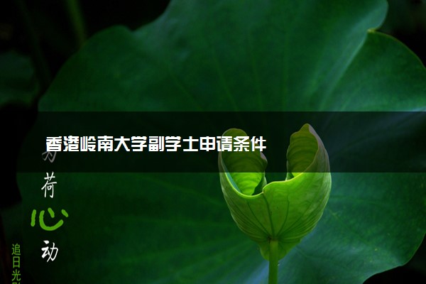 香港岭南大学副学士申请条件