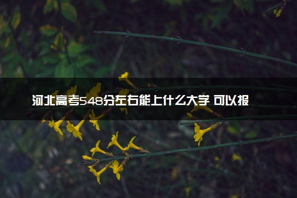 河北高考548分左右能上什么大学 可以报哪些公办院校(2023报考推荐)