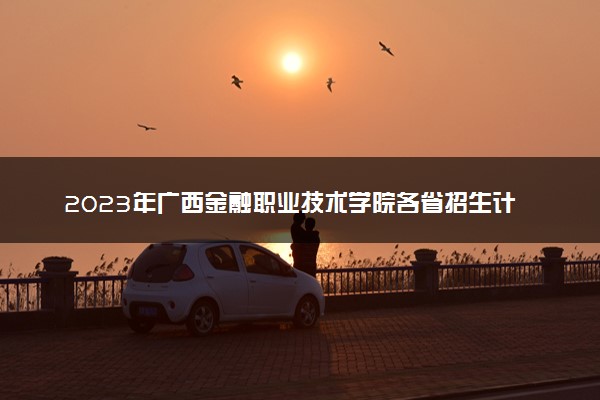 2023年广西金融职业技术学院各省招生计划及招生人数 都招什么专业