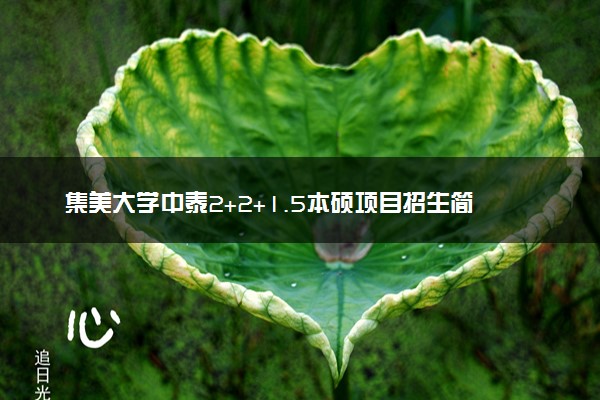 集美大学中泰2+2+1.5本硕项目招生简章
