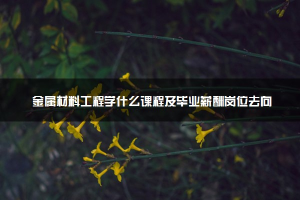 金属材料工程学什么课程及毕业薪酬岗位去向 就业前景怎么样