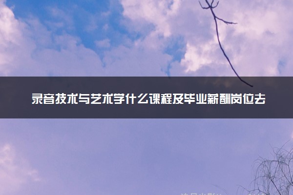 录音技术与艺术学什么课程及毕业薪酬岗位去向 就业前景怎么样