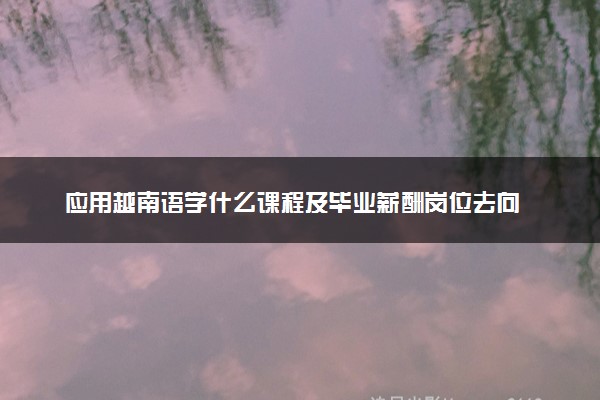 应用越南语学什么课程及毕业薪酬岗位去向 就业前景怎么样