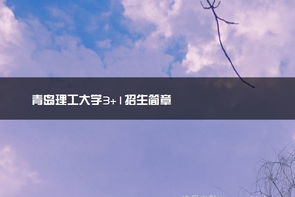 青岛理工大学3+1招生简章