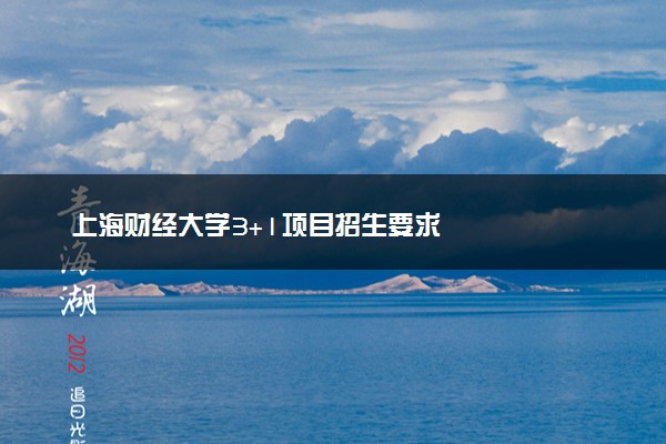 上海财经大学3+1项目招生要求