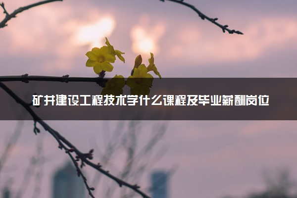 矿井建设工程技术学什么课程及毕业薪酬岗位去向 就业前景怎么样