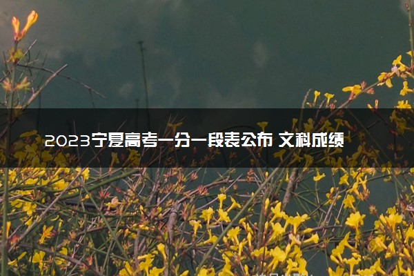 2023宁夏高考一分一段表公布 文科成绩排名出炉