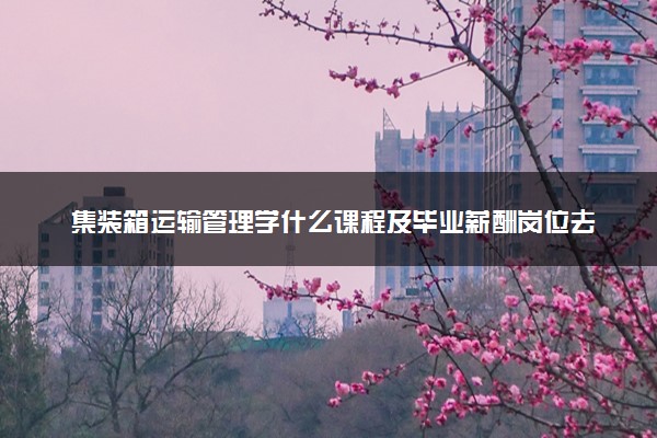 集装箱运输管理学什么课程及毕业薪酬岗位去向 就业前景怎么样