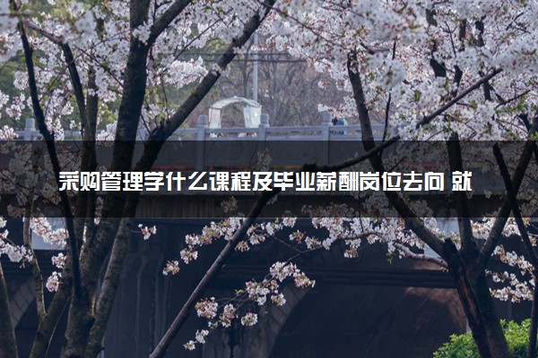 采购管理学什么课程及毕业薪酬岗位去向 就业前景怎么样