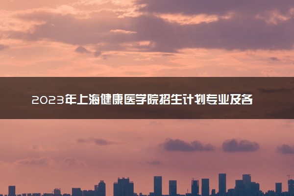 2023年上海健康医学院招生计划专业及各省录取分数线位次