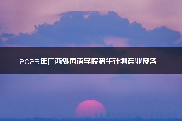 2023年广西外国语学院招生计划专业及各省录取分数线位次