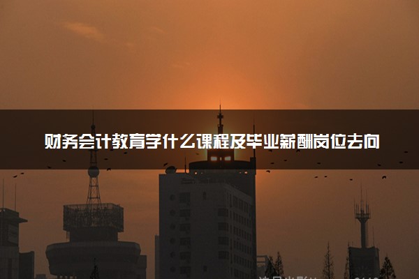 财务会计教育学什么课程及毕业薪酬岗位去向 就业前景怎么样