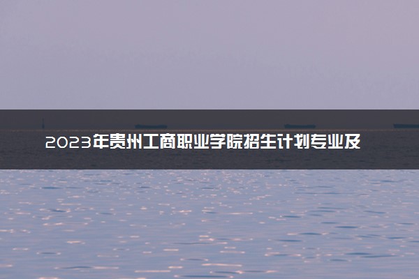 2023年贵州工商职业学院招生计划专业及各省录取分数线位次