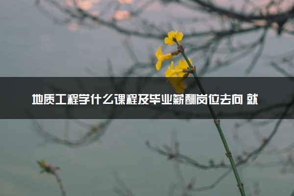 地质工程学什么课程及毕业薪酬岗位去向 就业前景怎么样