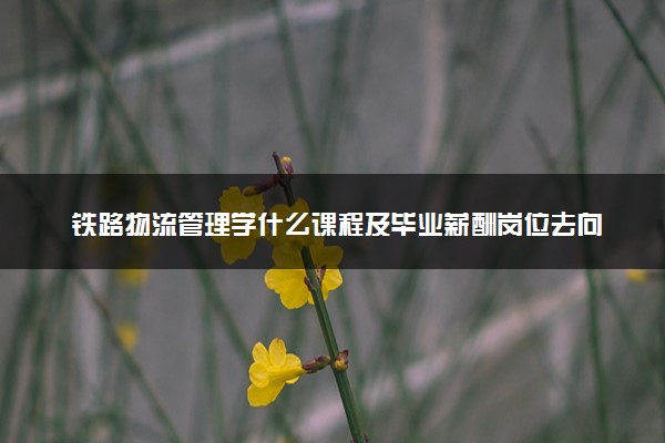 铁路物流管理学什么课程及毕业薪酬岗位去向 就业前景怎么样