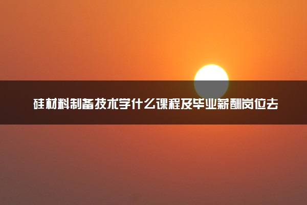 硅材料制备技术学什么课程及毕业薪酬岗位去向 就业前景怎么样