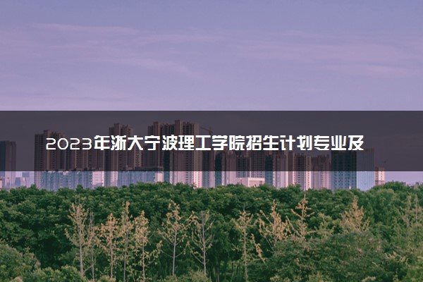 2023年浙大宁波理工学院招生计划专业及各省录取分数线位次