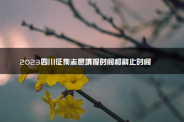 2023四川征集志愿填报时间和截止时间 几号结束