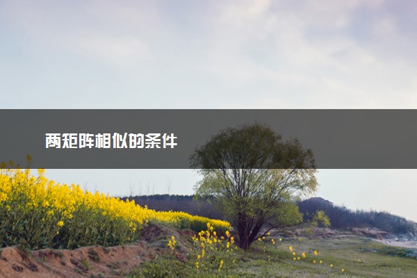 两矩阵相似的条件