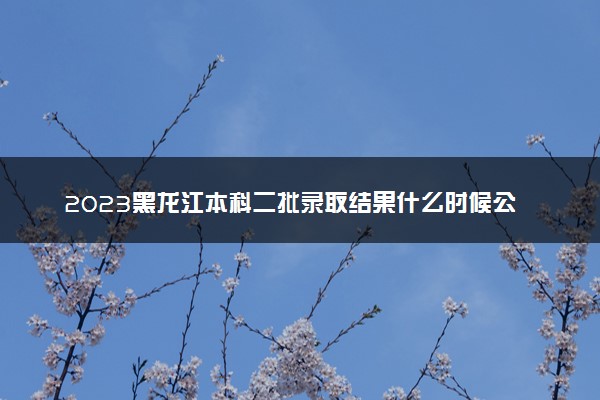 2023黑龙江本科二批录取结果什么时候公布 多少天知道结果