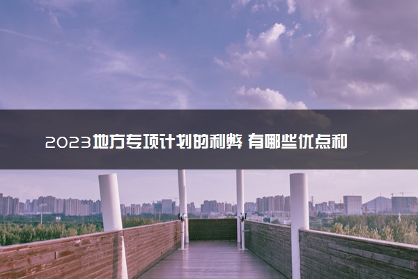 2023地方专项计划的利弊 有哪些优点和缺点