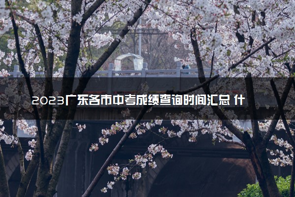 2023广东各市中考成绩查询时间汇总 什么时候查分
